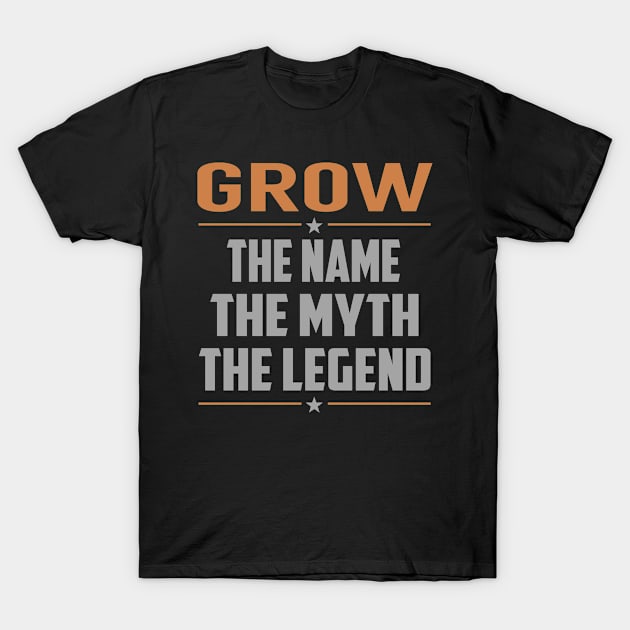 GROW The Name The Myth The Legend T-Shirt by RenayRebollosoye